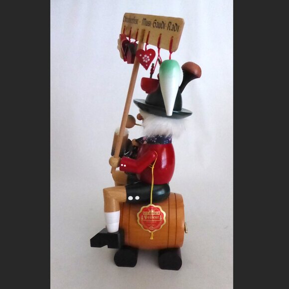 NEW 14” STEINBACH GERMANY OKTOBERFEST MUSIC BOX WOOD SMOKER BEER BARREL - Picture 9 of 16